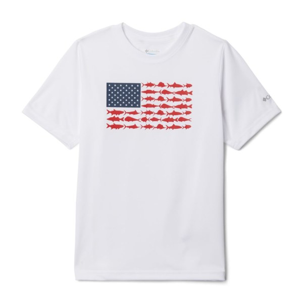 Tricko Columbia PFG Finatic Kratke Sleeve Chlapcenske Biele | SK-HFU-746023